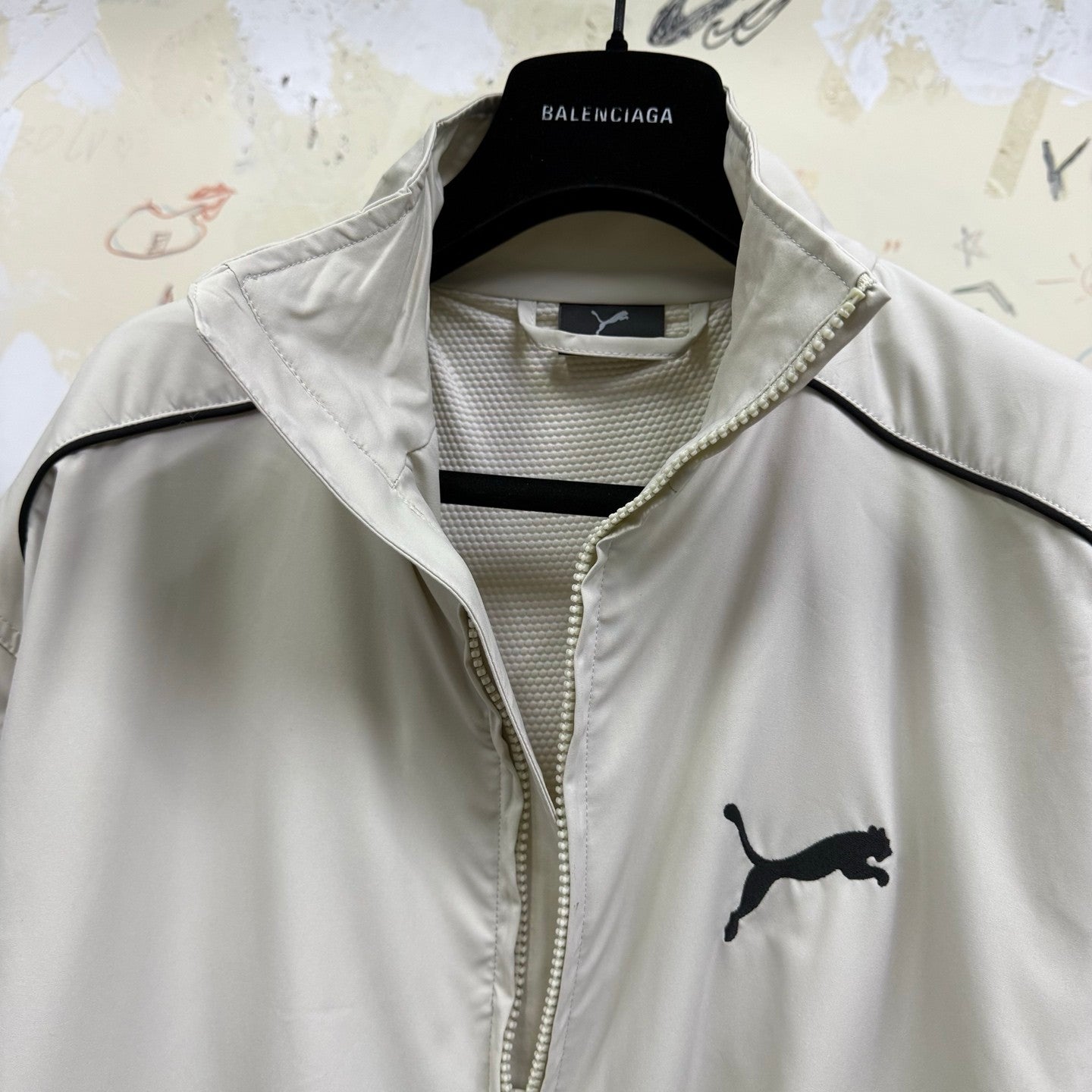Balenciaga PUMA TRACKSUIT Men's And Women's Spring/Fall Fashion Casual High Neck Zipper Vintage Long Sleeve Sports Jacket #79475
