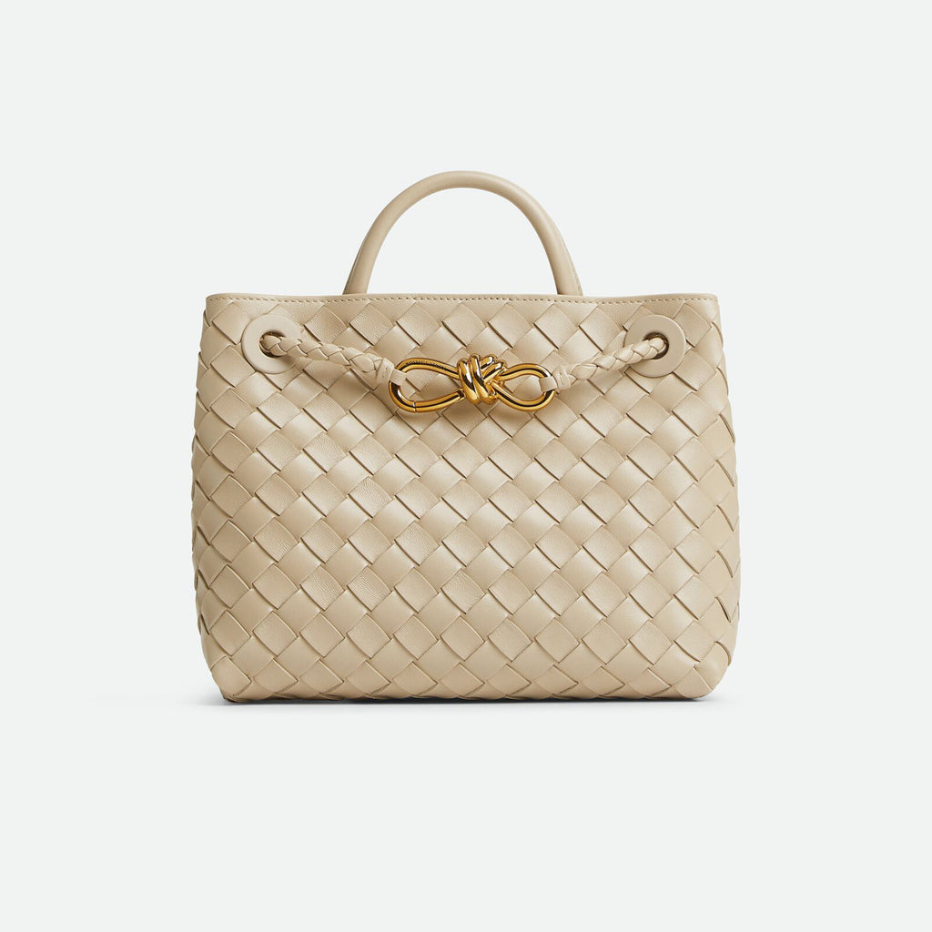 Bottega Veneta Andiamo Women's Fashion Classic Solid-Color Knitted Magnetic Snap Closure Leather Small Shoulder Bag Tote Bag Bags 766014VCPP12273 #79111