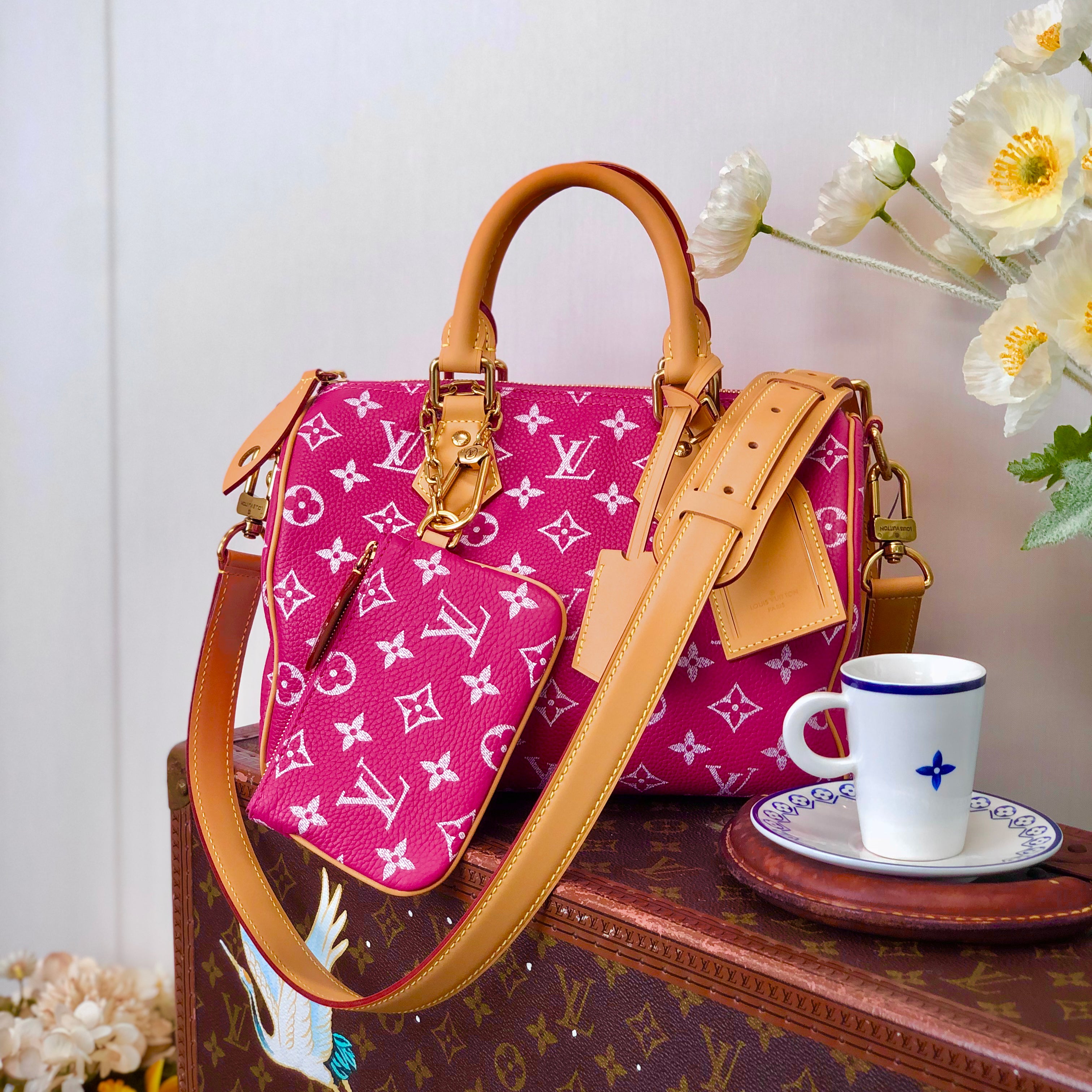 Louis Vuitton Women's Fashion Classic Dragon Fruit Red Logo Zipper Closure Leather Shoulder Bag Handbags In Small Medium And Large Sizes Crossbody Bag Bags #78654