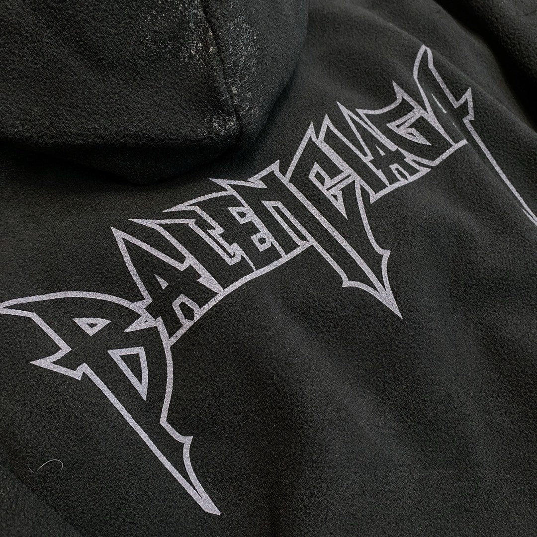 Balenciaga Men And Women With The Same Models Spring And Fall Do Old Do Fake Holes Washed Hooded Sweatshirt Pullover Paris Moon No Pocket Hoodie Oversized Black Faded #72926