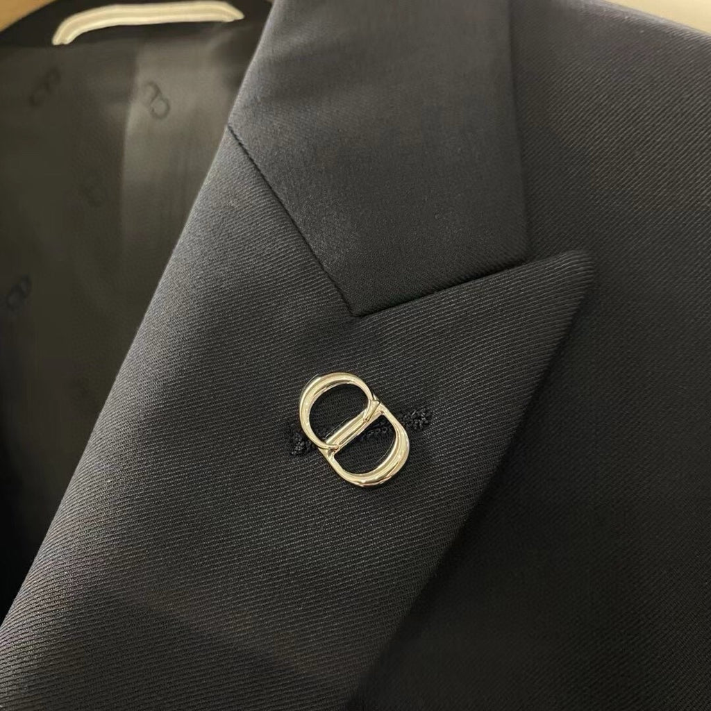 Dior Men's Spring/Autumn Solid Color Business Casual V-neck Single-breasted Wool Blazer Suit Jacket and Trousers Pants Set #77158