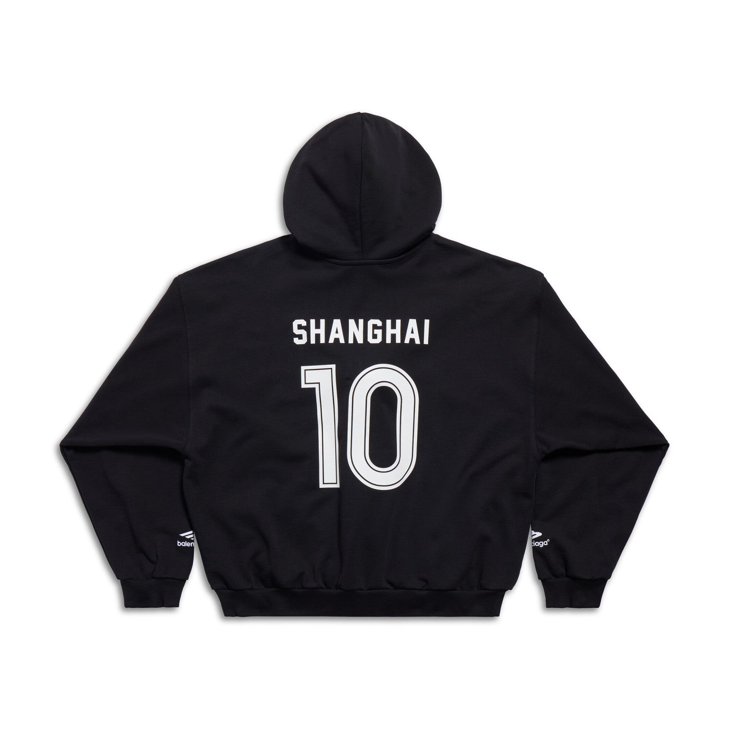 Balenciaga Shanghai Soccer Hoodie Men's Spring Autumn Black and White Medium Fit Zip Up Hooded Zip Up Long Sleeve Jacket #76768