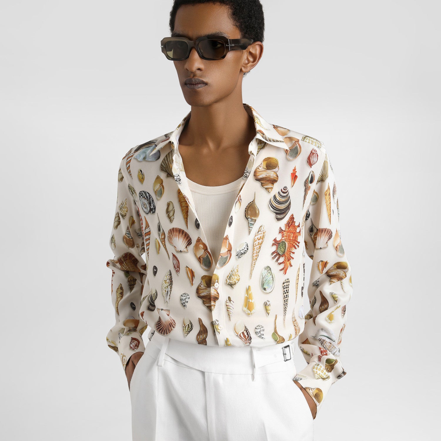 Dolce&Gabbana Shell Printed Silk Martini Shirt Men's Spring And Summer Long Sleeve Single Breasted Fashion Elegant Casual Shirt Ngvp #1978