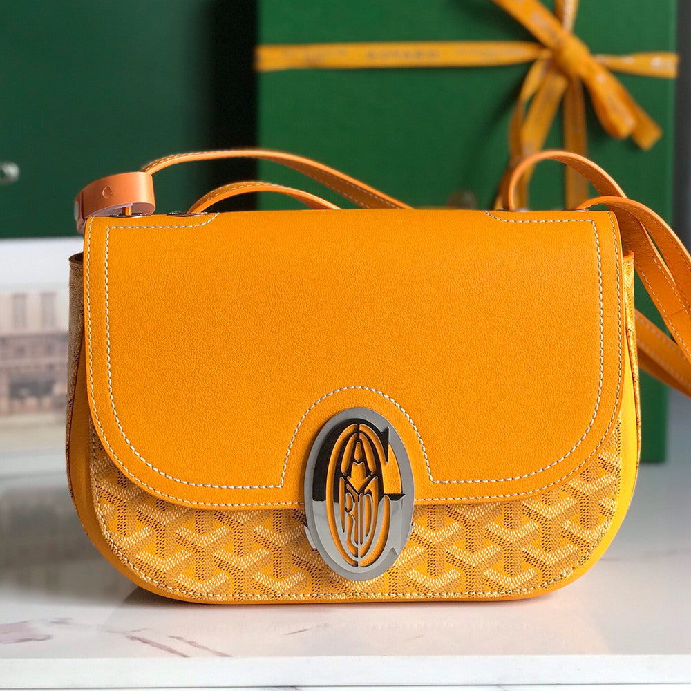 Goyard 233 Classic Edition Fashionable Modern Canvas And Calfskin Crossbody Bag With Metal Logo Buckle Bag Bags #196800