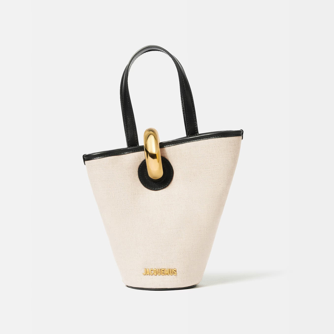 Jacquemus The small Bambola Women's Classic Fashionable Minimalist Detachable Shoulder Strap Metal Buckle Linen Leather Bucket Bag Tote Bag Handbag Bags #78241