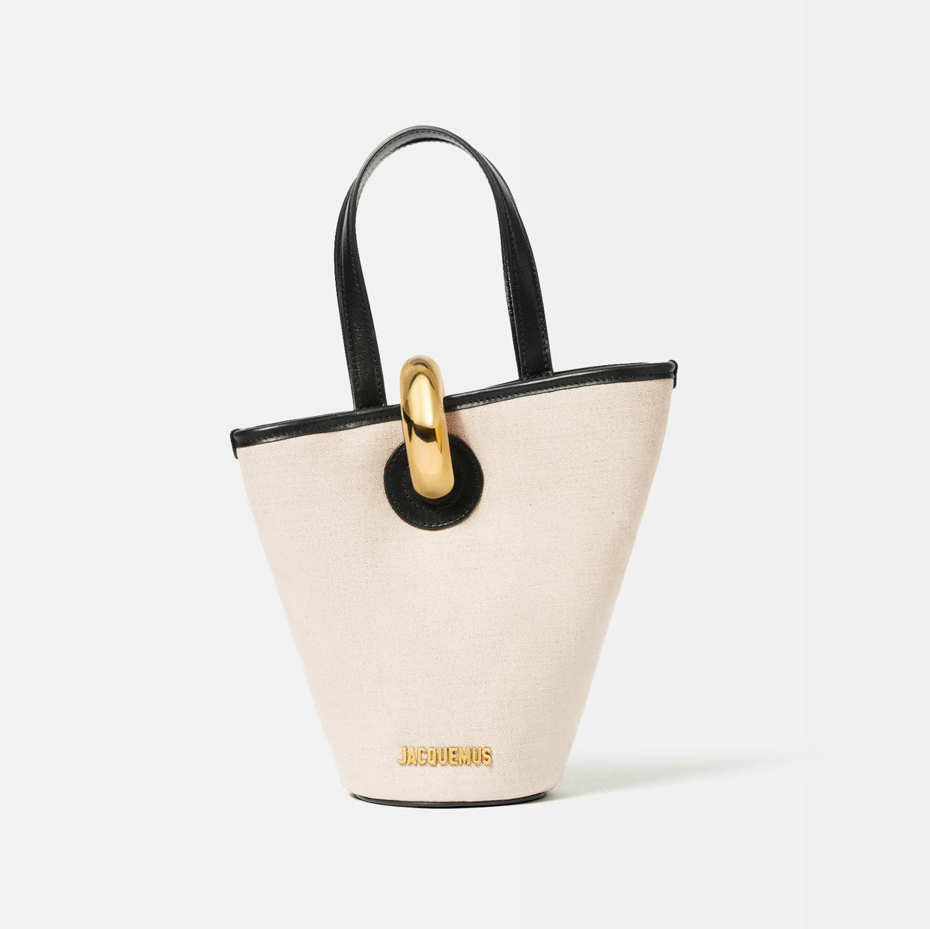 Jacquemus The small Bambola Women's Classic Fashionable Minimalist Detachable Shoulder Strap Metal Buckle Linen Leather Bucket Bag Tote Bag Handbag Bags #78241
