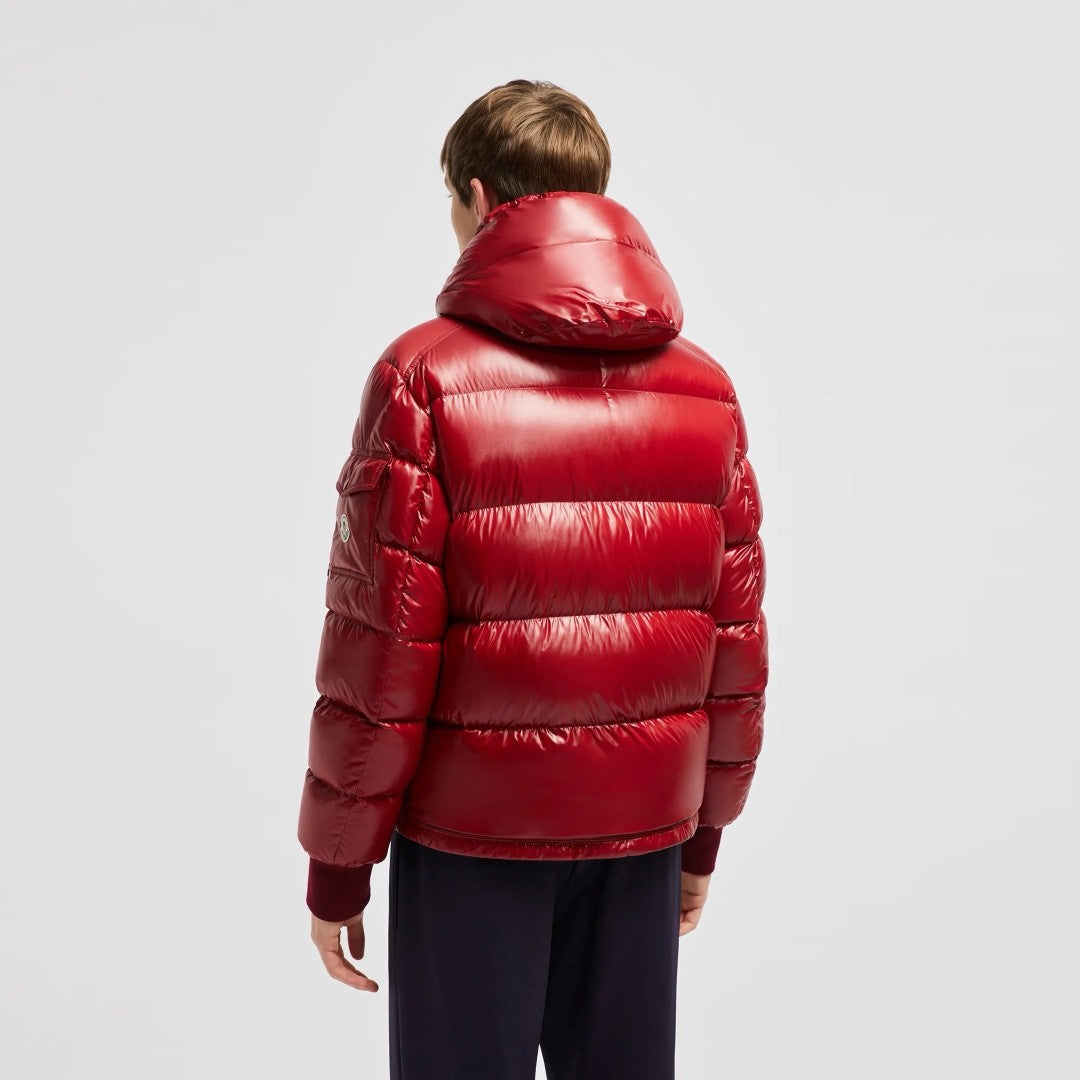 Moncler Men's Autumn and Winter Solid Color Nylon Waterproof Fabric Hooded Zipper Long Sleeve Puffer Down Jacket #73749