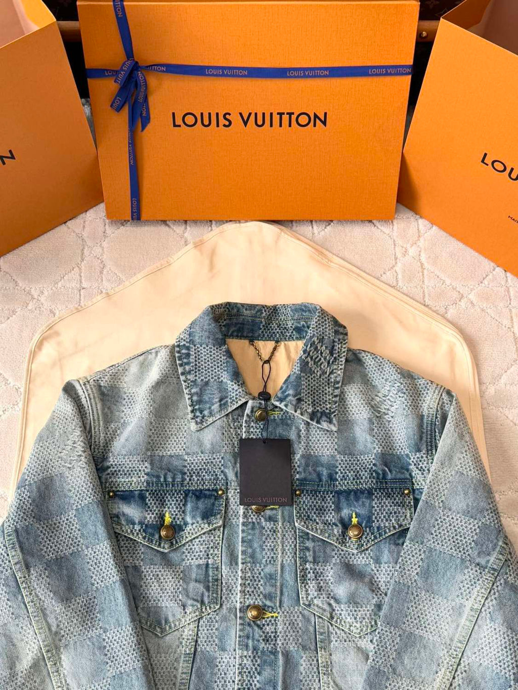 Louis Vuitton Damier Classic Denim Jacket Pants #375744