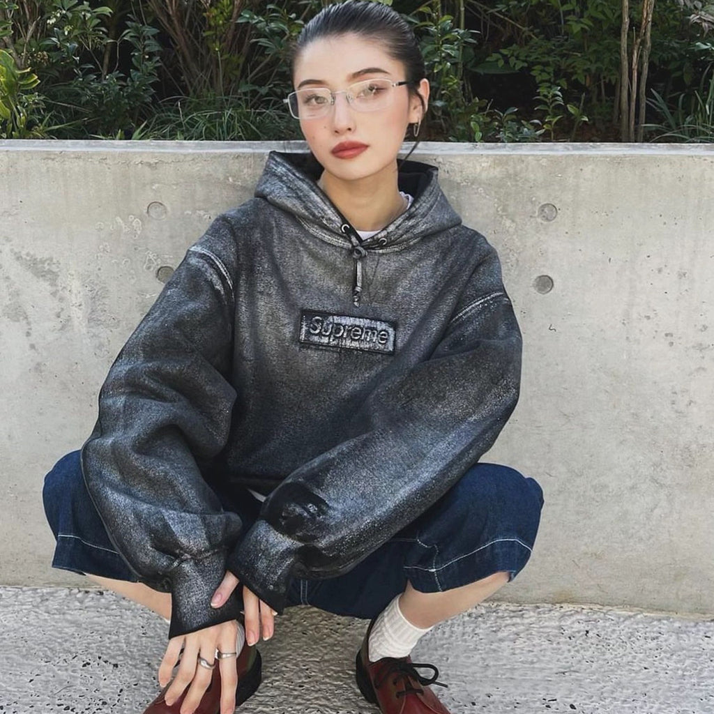 Supreme x MM6 Maison Margiela Men's And Women's Spring And Fall Paint Do Old Gradient Logo Hoodie Hooded Sweatshirt Casual Loose High Street Trend Tops  #71347