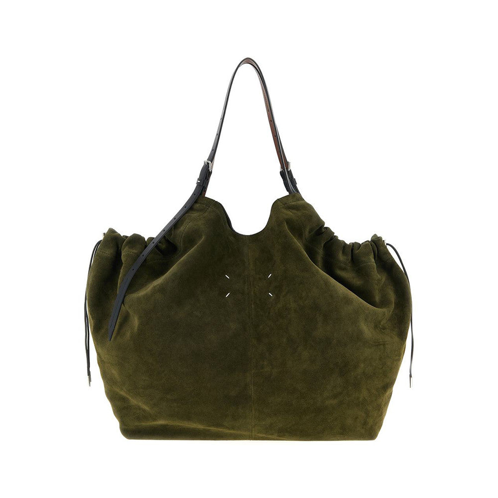 Maison Margiela Drawstring Shopping Bag Large-Capacity Slant-Cross Green Bag Fashionable. Trendy Casual Retro Bag #82584A