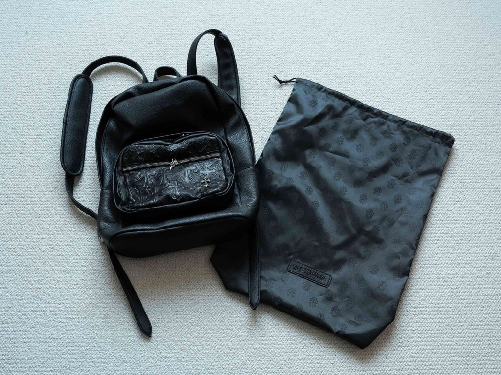 Chrome Hearts Solid Color Leather Zipper Leather Backpack Backpack #336982
