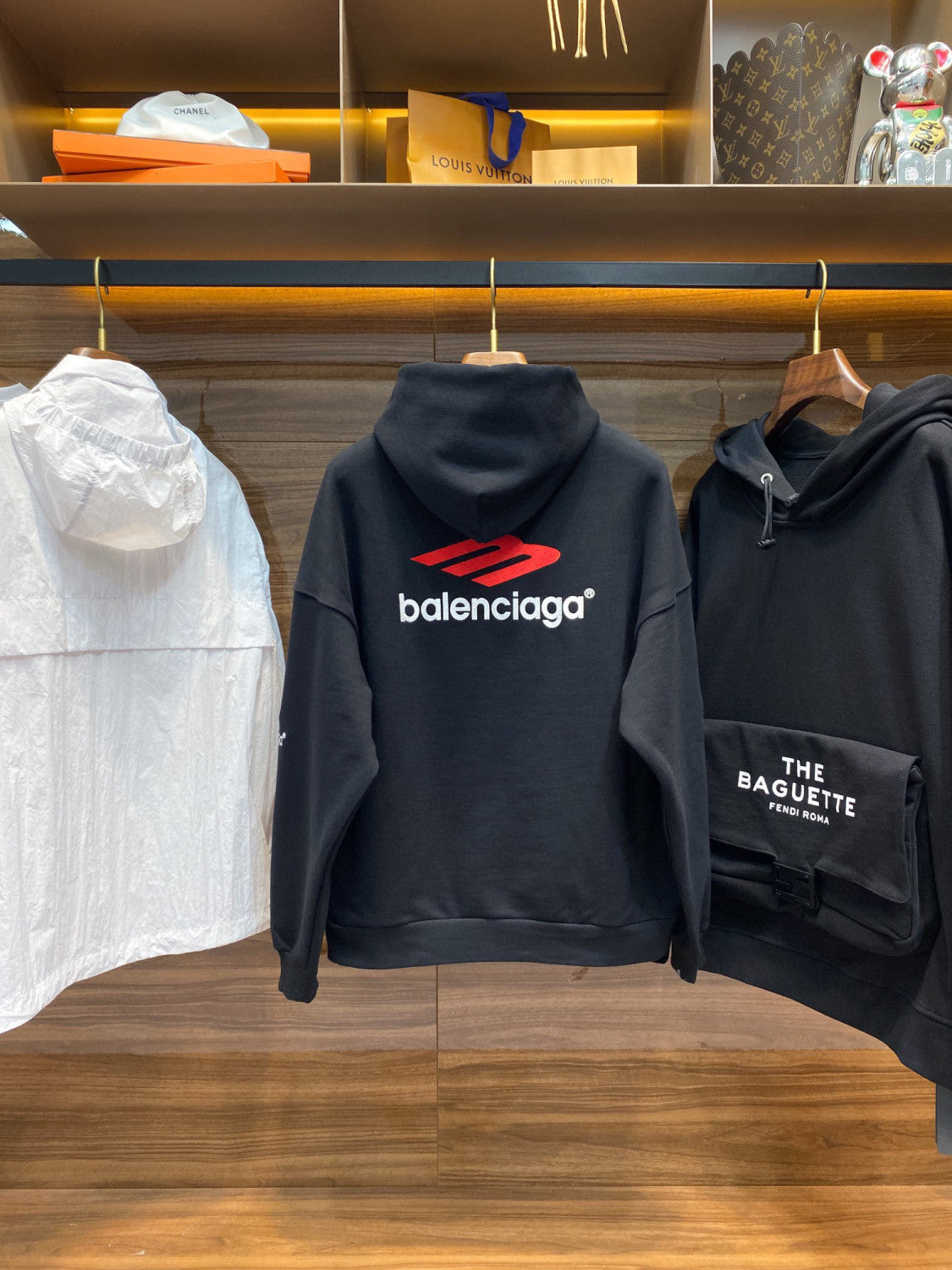 Balenciaga Knitted Cotton Hooded Sweatshirt Black #95156