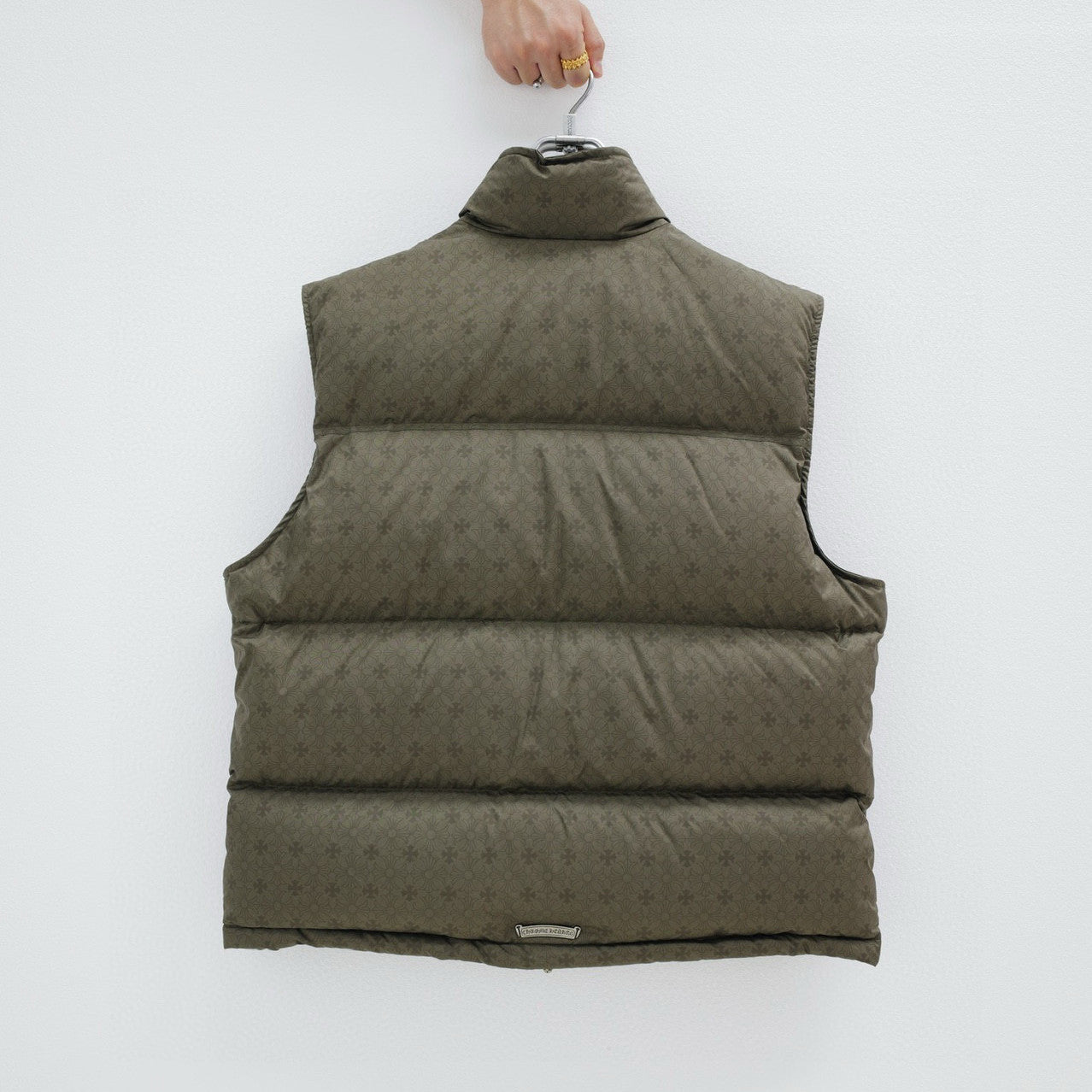 Chrome Hearts Men's And Women's Fall/Winter Fashion Casual Stand Collar Zipper Single Button Hidden Pattern 925 Sterling Silver Hardware Down Sleeveless Vest #79126