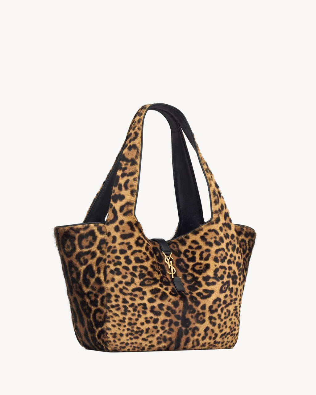 Saint Laurent Le 5 À 7 Bea Shearling-effect Handbag Ysl Bea Horizontal Tote Leopard-print Leather Tote Fashionable Luxury Elegant Clutch Spacious Capacity Bag 763435AAD0N2063 #195462