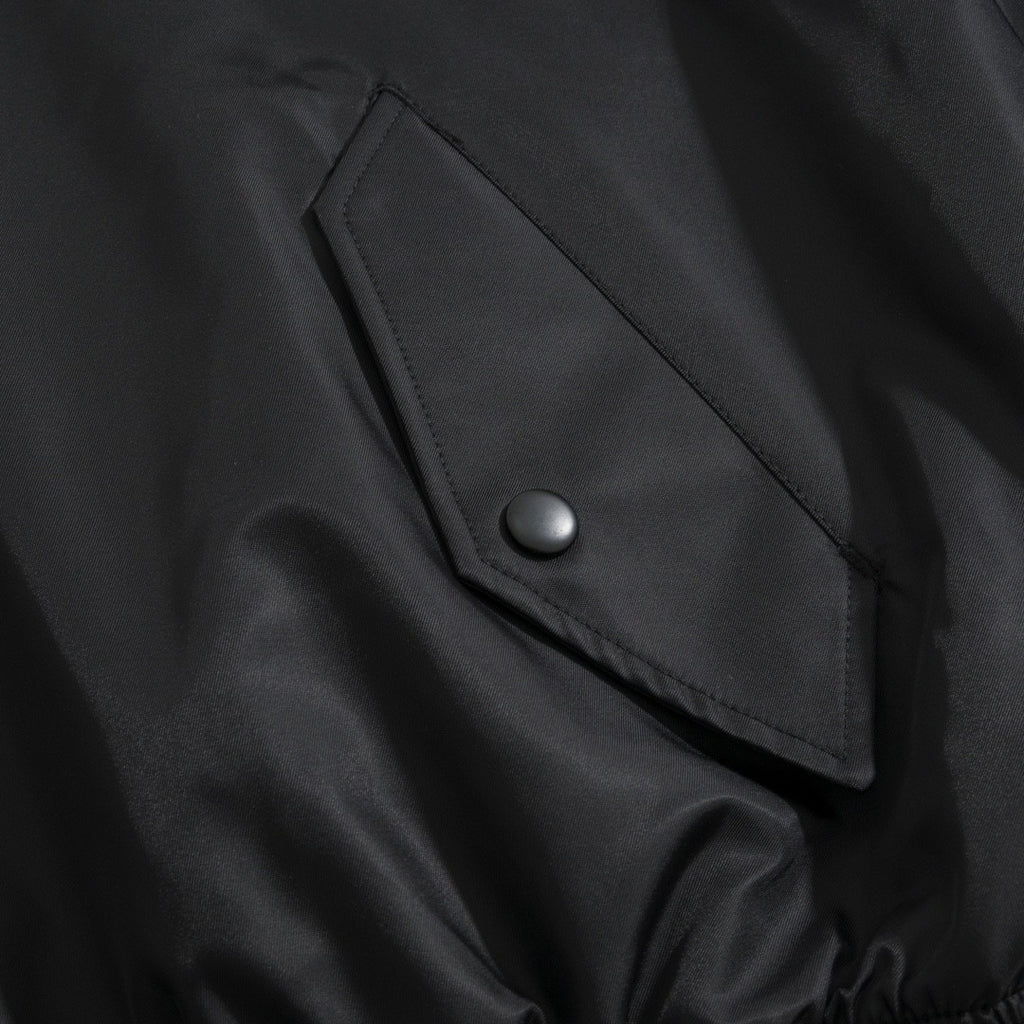 Prada Men's Spring And Fall Black Nylon Zipper Baseball Collar Aviator Jacket #72583