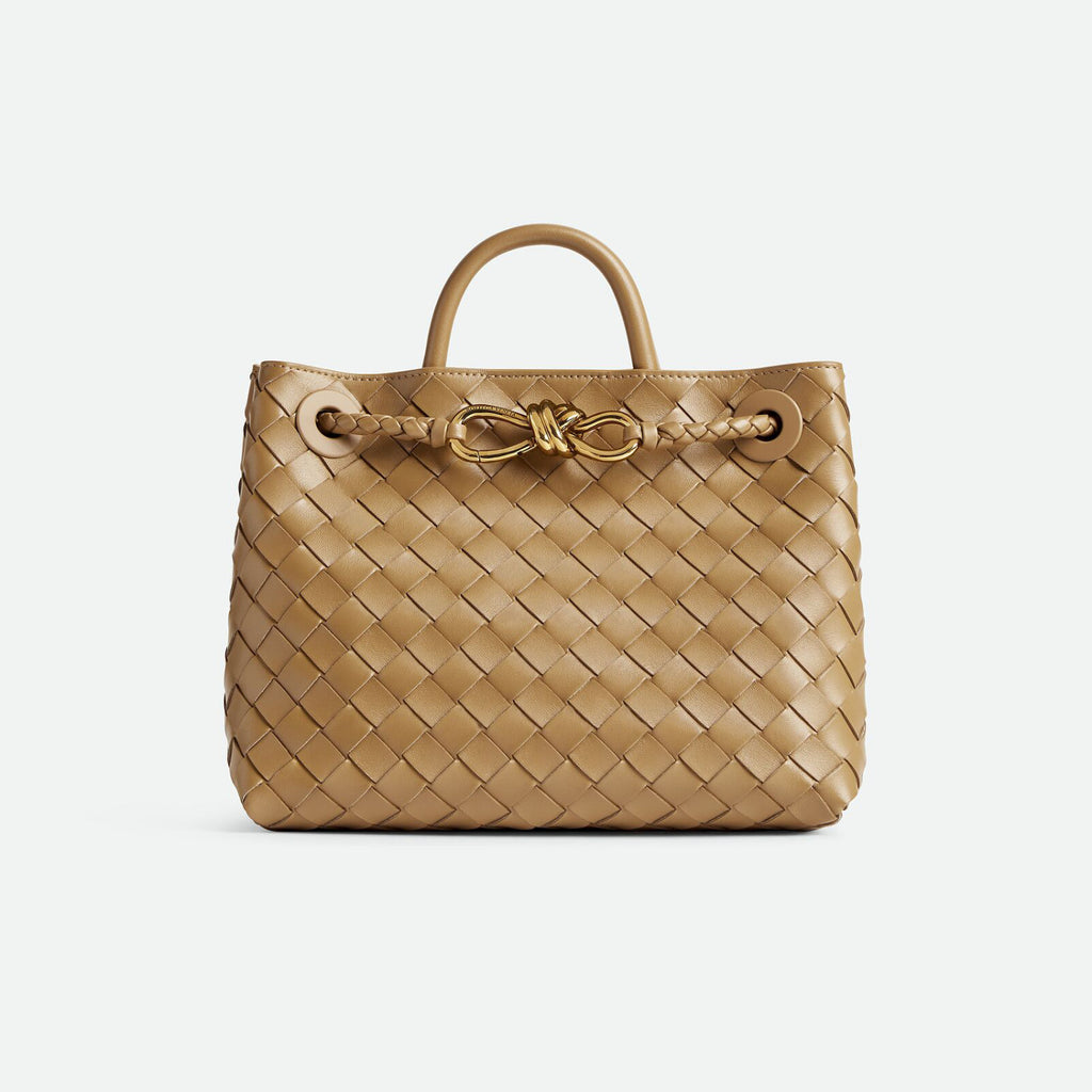 Bottega Veneta Andiamo Women's Fashion Classic Solid-Color Knitted Magnetic Snap Closure Leather Small Shoulder Bag Tote Bag Bags 766014VCPP12273 #79111
