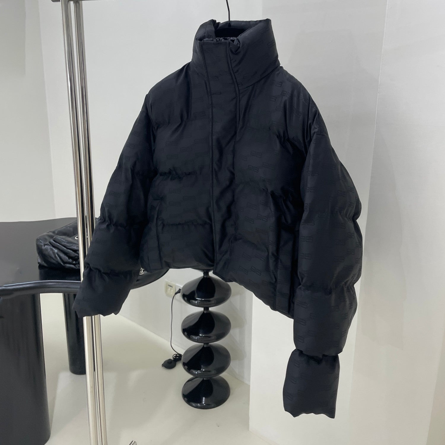 Balenciaga Men's Women's Autumn And Winter Standing Collar Solid Color Zipper Long Sleeve Puffer Down Jacket #73316