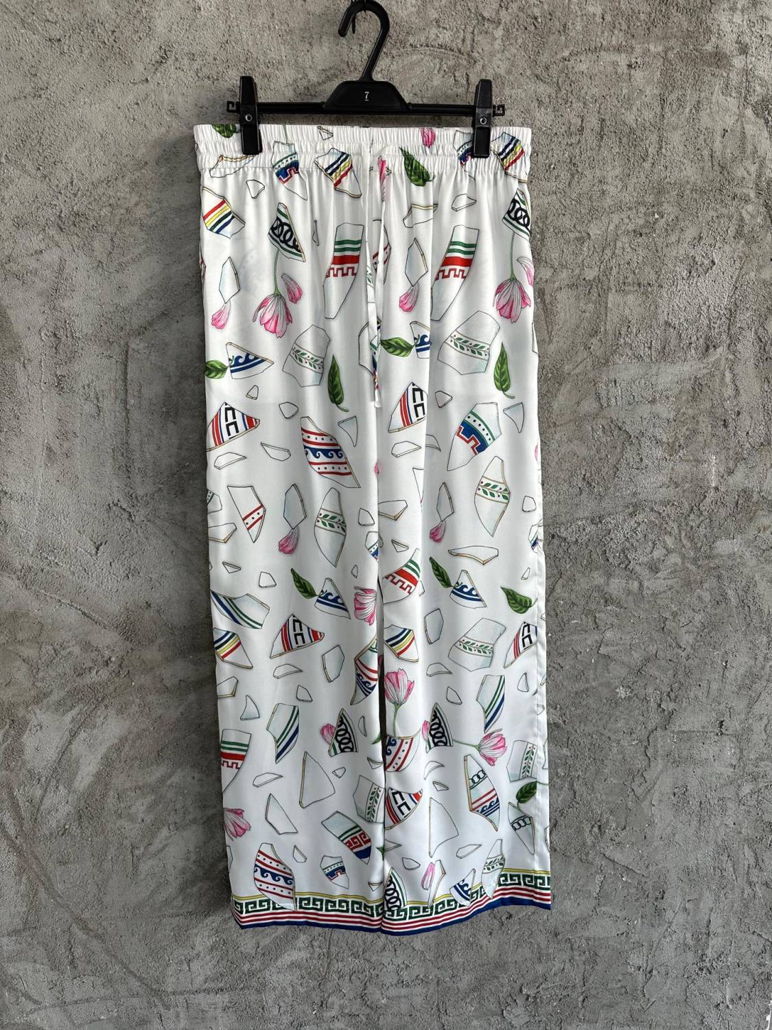 Casablanca Men's Women's Summer Pattern Printed Silk Casual Trousers Pants Ngvp #9924
