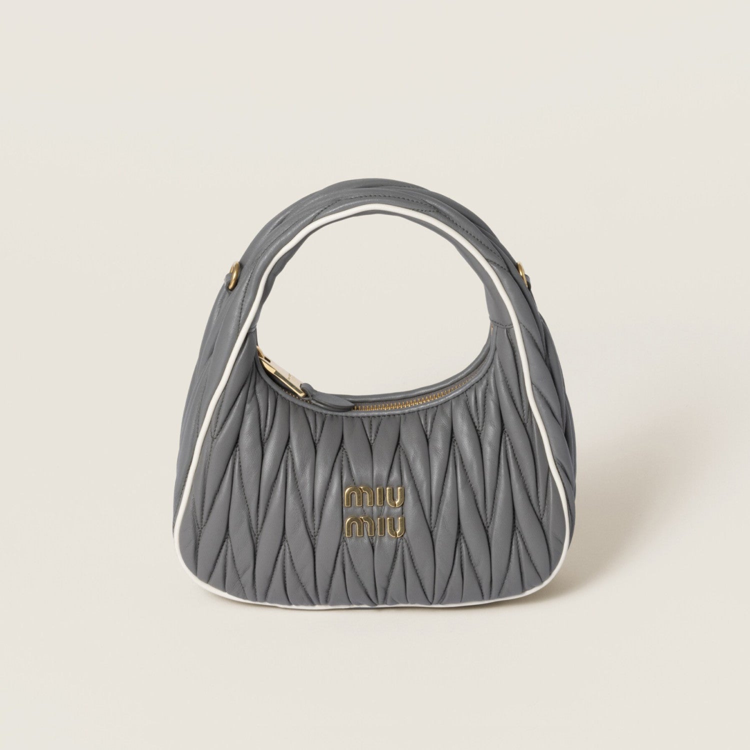 MiuMiu Wander Women's Zipper Closure Quilted Napa Leather Shoulder Crossbody Handbag Bag Bags #76557