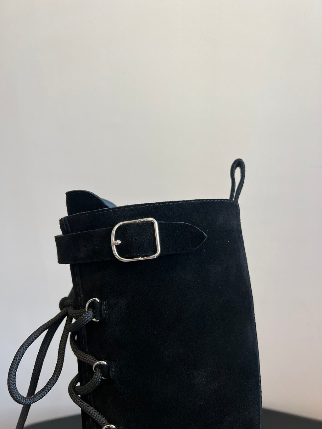 Hermes Women's Fall/Winter Cowhide Suede Lace-Up Knee-High Boots Solid-Color Buckle Casual Shoes Riding Boots Ngvp #2327