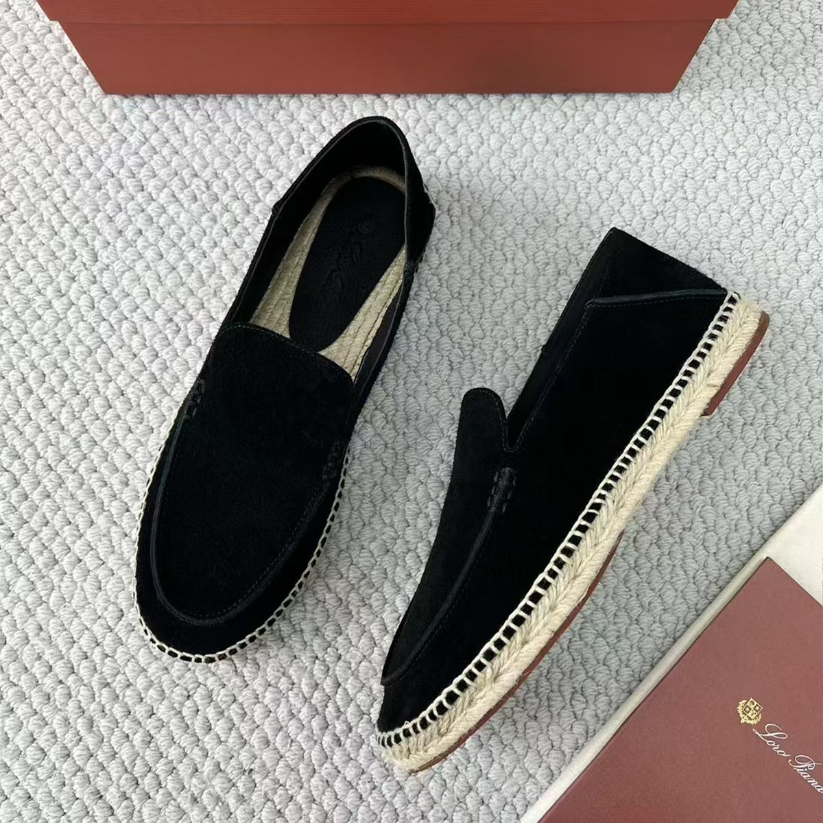 Loro Piana Seaside Walk Men's Casual Shoes Spring And Summer Suede Casual Shoes Fashion Temperament Comfortable Flat Shoes Slippers Ngvp #2224
