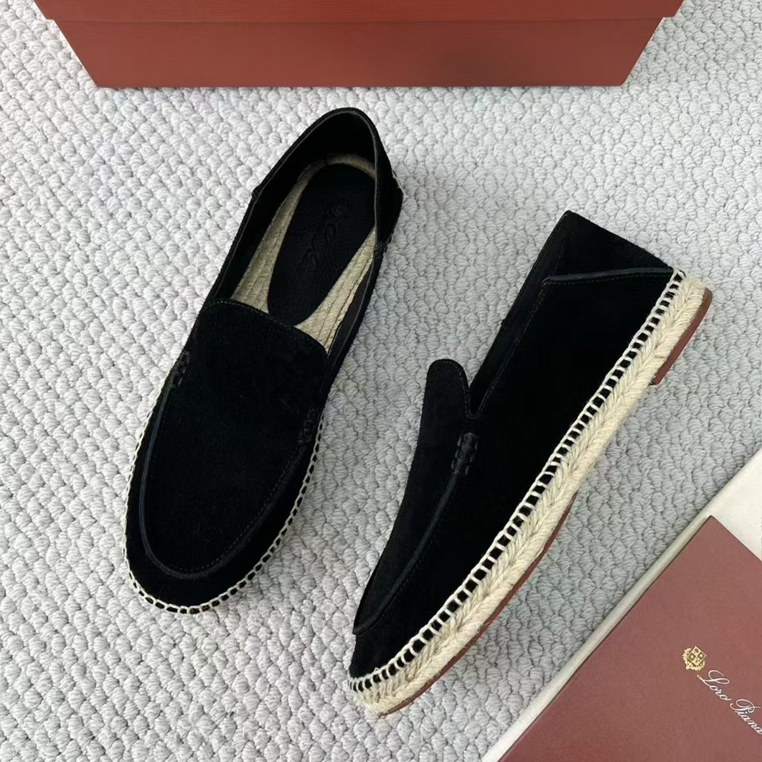 Loro Piana Seaside Walk Men's Casual Shoes Spring And Summer Suede Casual Shoes Fashion Temperament Comfortable Flat Shoes Slippers Ngvp #2224