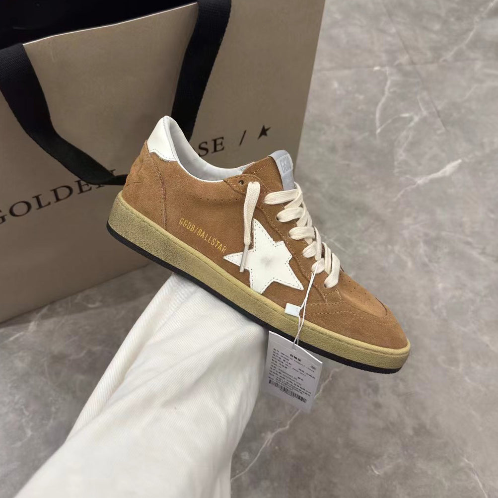 Golden Goose Men's Spring/fall Fashion Casual Round Toe Lace Up Flat Low Top Logo Embellished Casual Shoes For Everyday Wear Shoes #79395