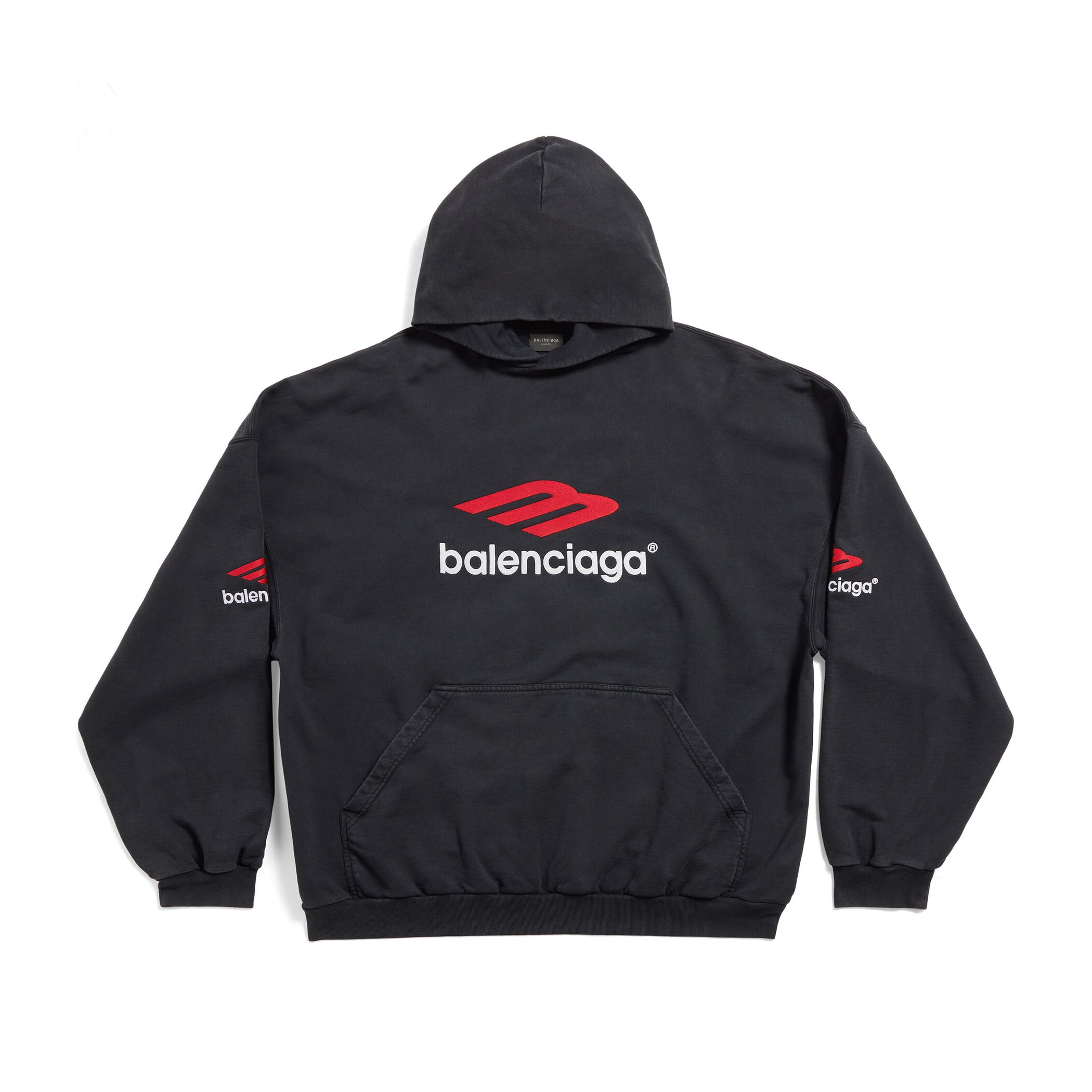 Balenciaga Knitted Cotton Hooded Sweatshirt Black #95156