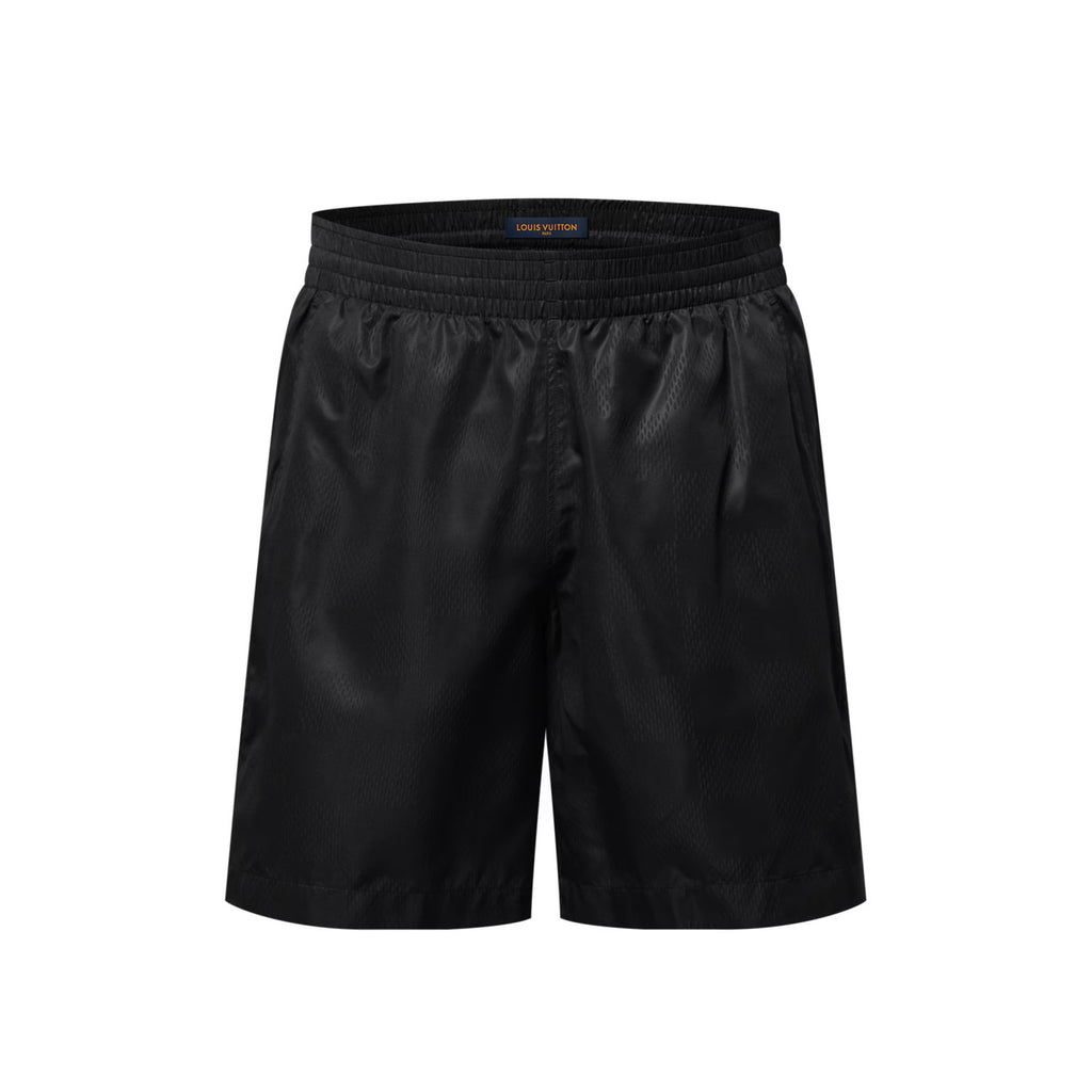 Louis Vuitton Men's Summer Solid Color Subtle Pattern Elastic Tech Fabric Beach Shorts #77952