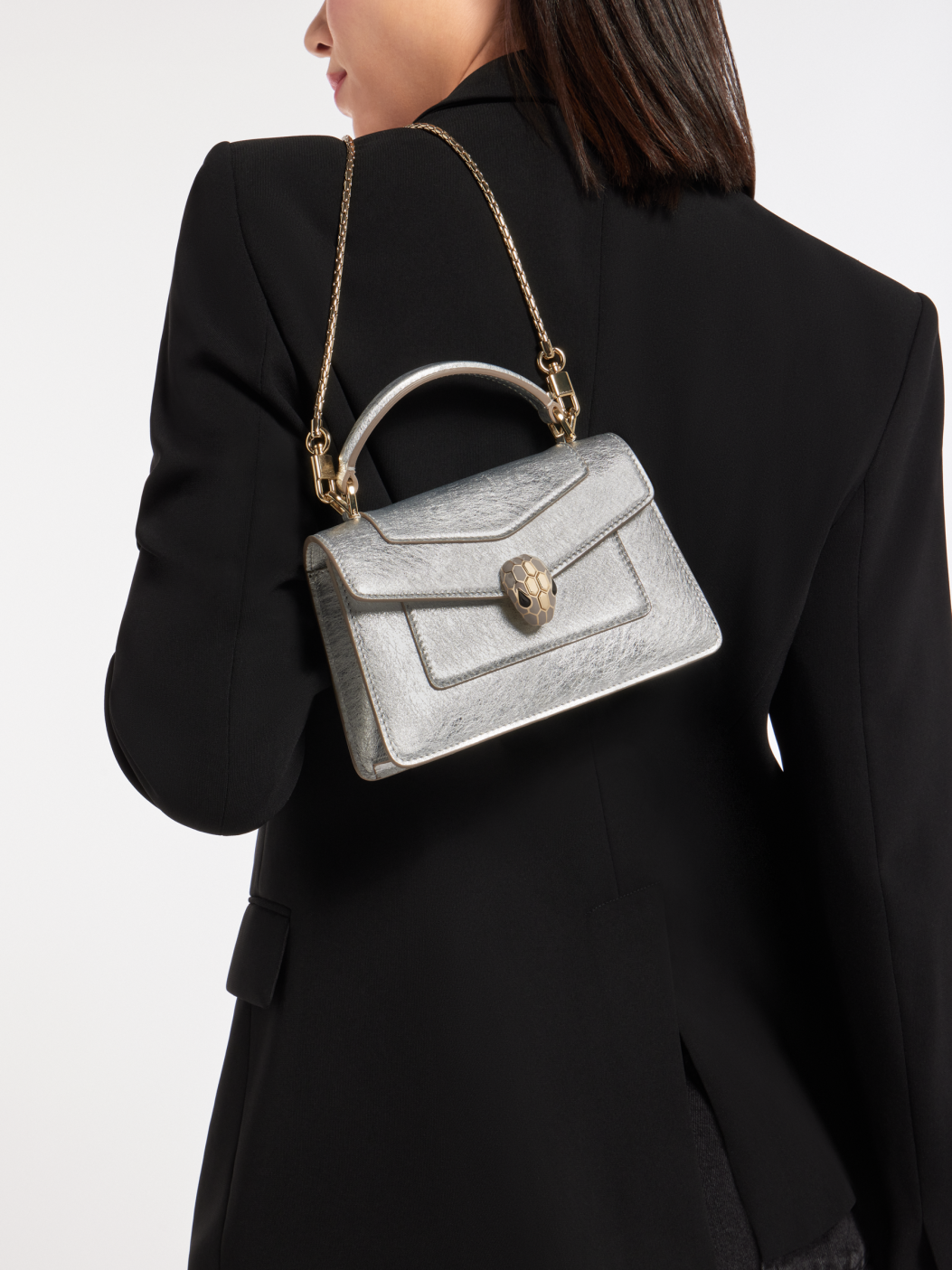 Bvlgari Women's Serpenti Forever Series Fashion Solid Color Mini Top Handle Bags Leather Bags #71971