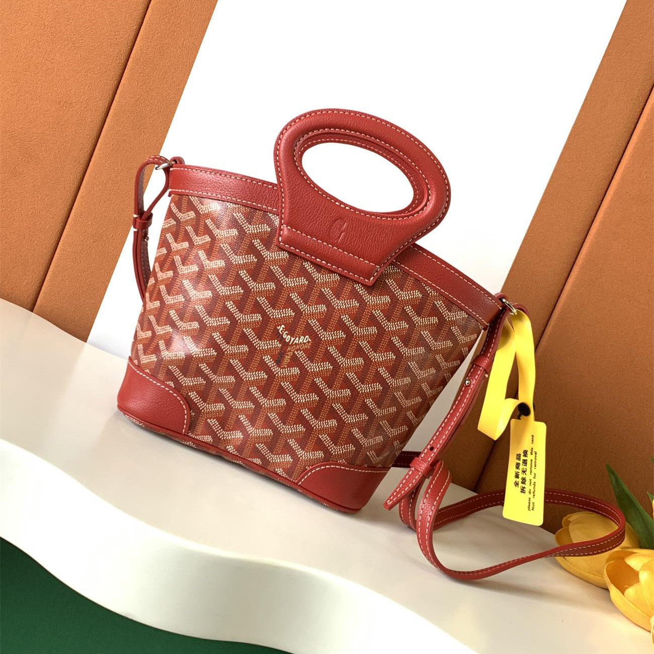 GOYARD Beluga Women's Y-shaped Floral Print Adjustable Detachable Shoulder Strap Canvas And Calfskin Shoulder Mini Bag Crossbody Handbag Bags #77441