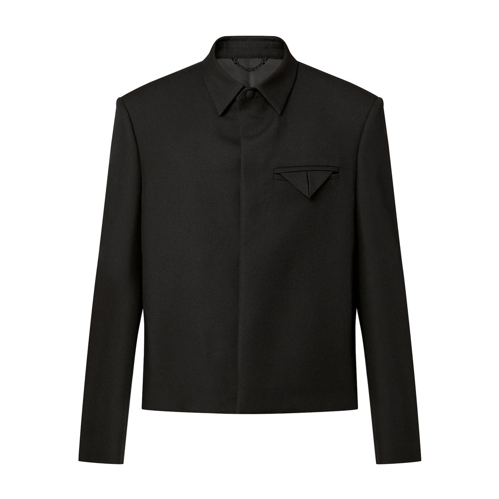 Louis Vuitton Men's Spring/Autumn Black Logo Letter Beaded Wool Long Sleeve Jacket #98171
