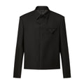 Louis Vuitton Men's Spring/Autumn Black Logo Letter Beaded Wool Long Sleeve Jacket #98171