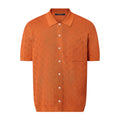 Louis Vuitton Men's Summer Orange Skeleton Letter Printed Single Breasted Short Sleeve Shirt #75627