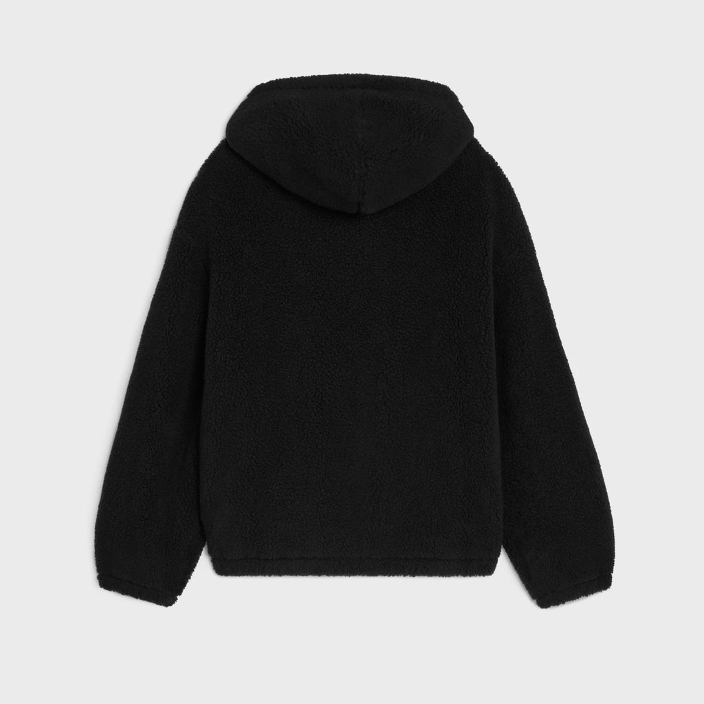 Celine Hooded Jacket in Wool and Cotton Fleece #333474
