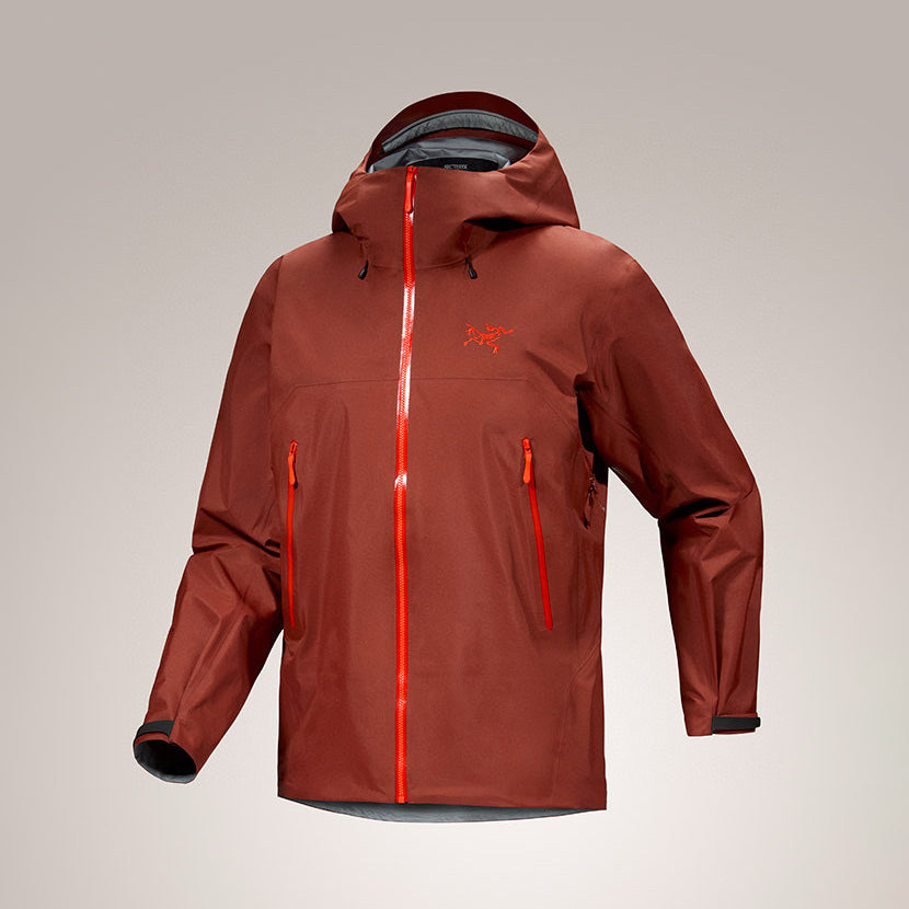 Arcteryx Men's Autumn and Winter Solid Color Waterproof Fabric Hooded Zipper Long Sleeve Jacket #76354