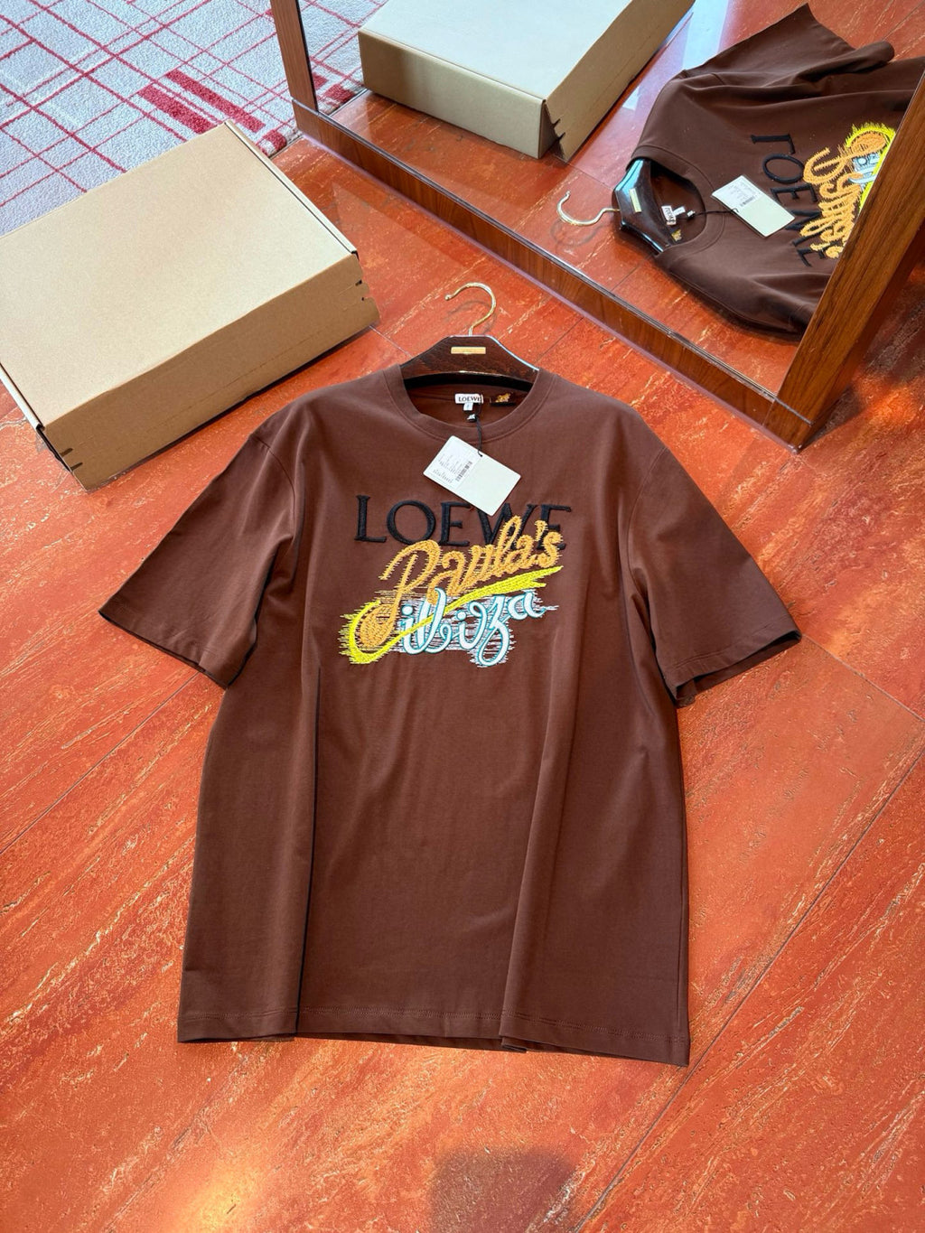 Loewe Men's Summer Embroidered Letter Print Solid Colour Cotton Round Neck Short Sleeve T-Shirt #76791