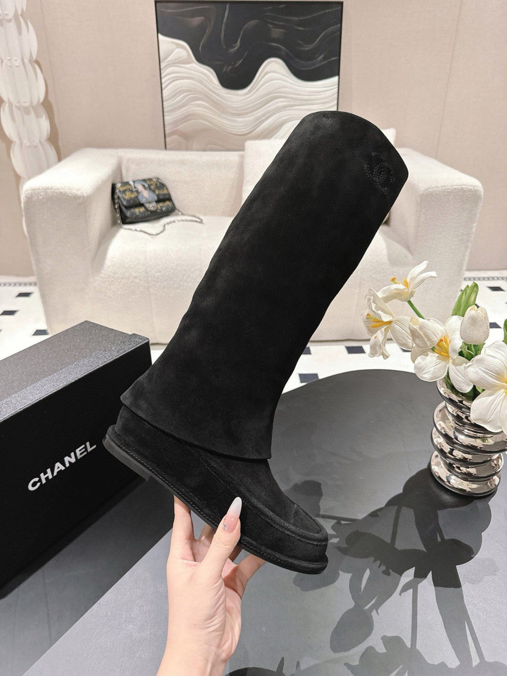 Chanel Women's Suede Boots #335027