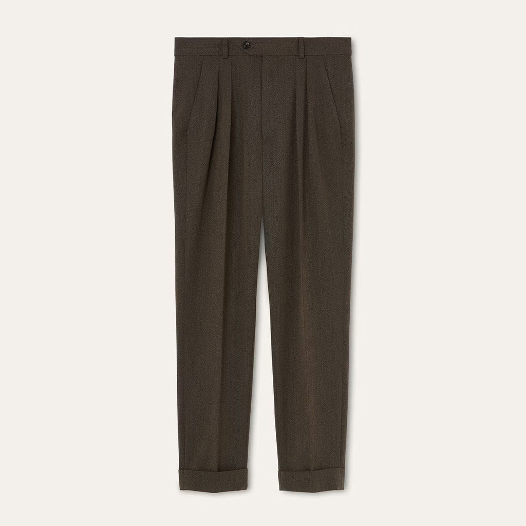 Loro Piana Men's Stafford Mid-Rise Straight-Leg Wool Solid-Color All-Season Casual Pants Ngvp #2563
