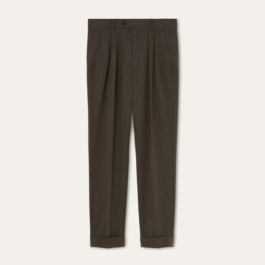 Loro Piana Men's Stafford Mid-Rise Straight-Leg Wool Solid-Color All-Season Casual Pants Ngvp #2563