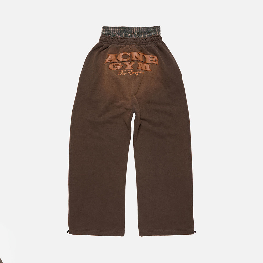 Acne Studios Layered logo sweatpants Dark Brown #336631
