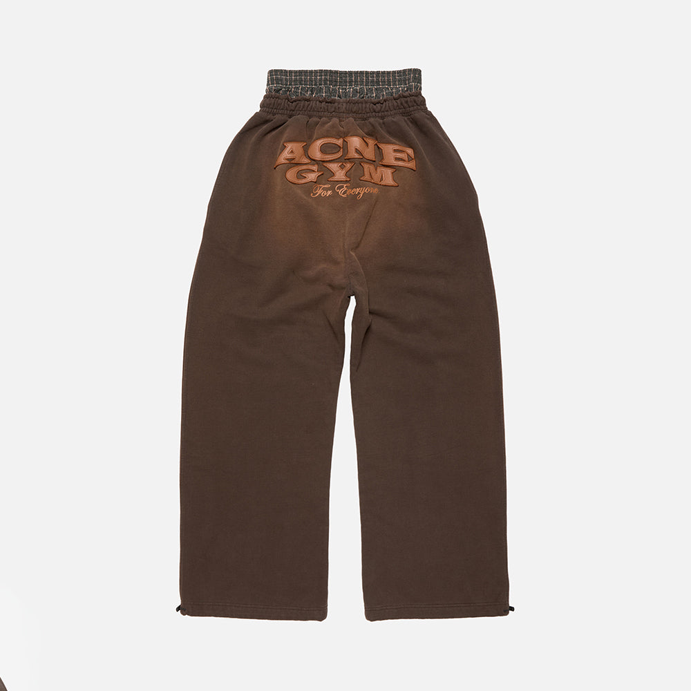 Acne Studios Layered logo sweatpants Dark Brown #336631