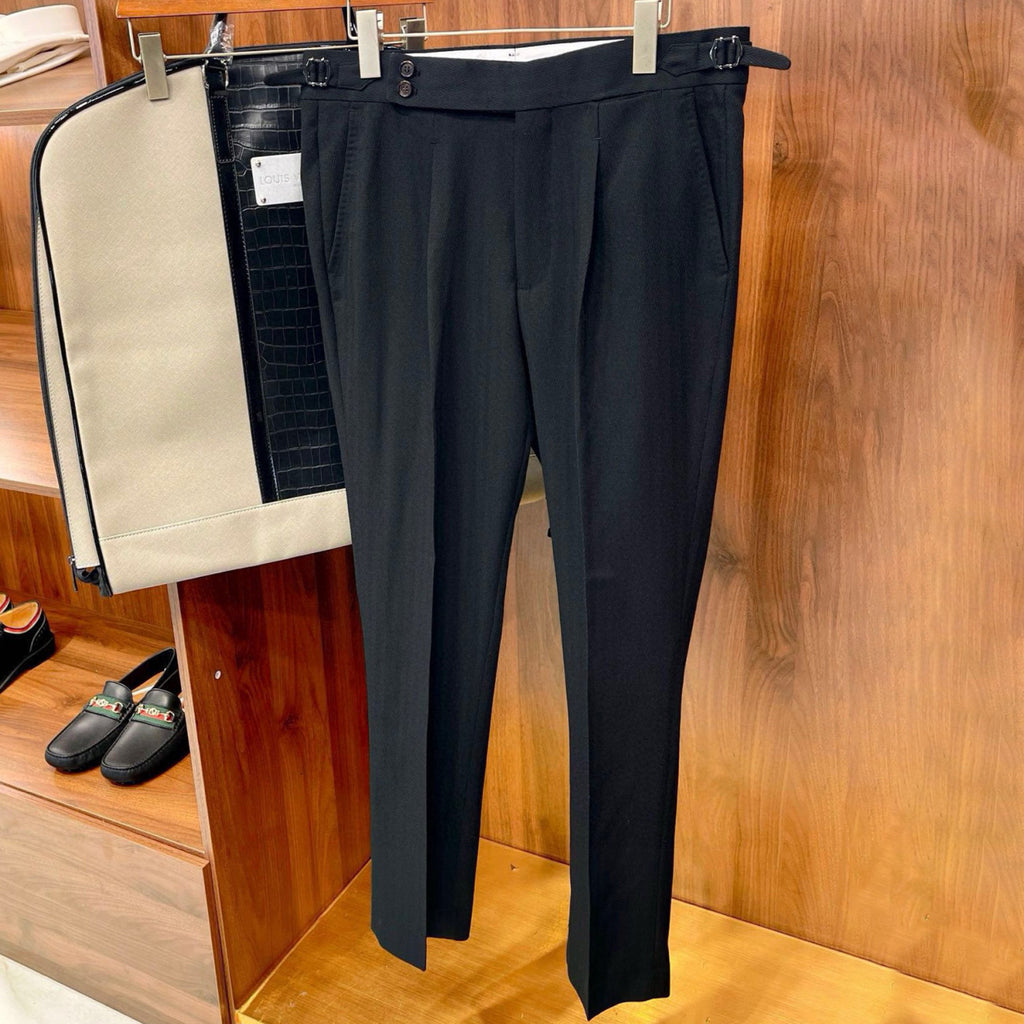 Louis Vuitton Men's Fall And Winter Business High-end Tide Wool Double-breasted Blazer Top Wedding Suit Casual Pants Black Suit Set Ngvp #2443