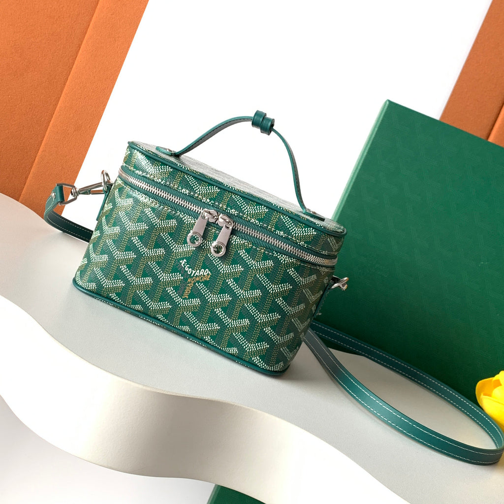 GOYARD MUSE Women's Fashion Classic Double Zip Closure Adjustable Strap Mini Makeup Bag Handbag Crossbody Bag Bags MUSEVAMINTY-09CL09P #79346