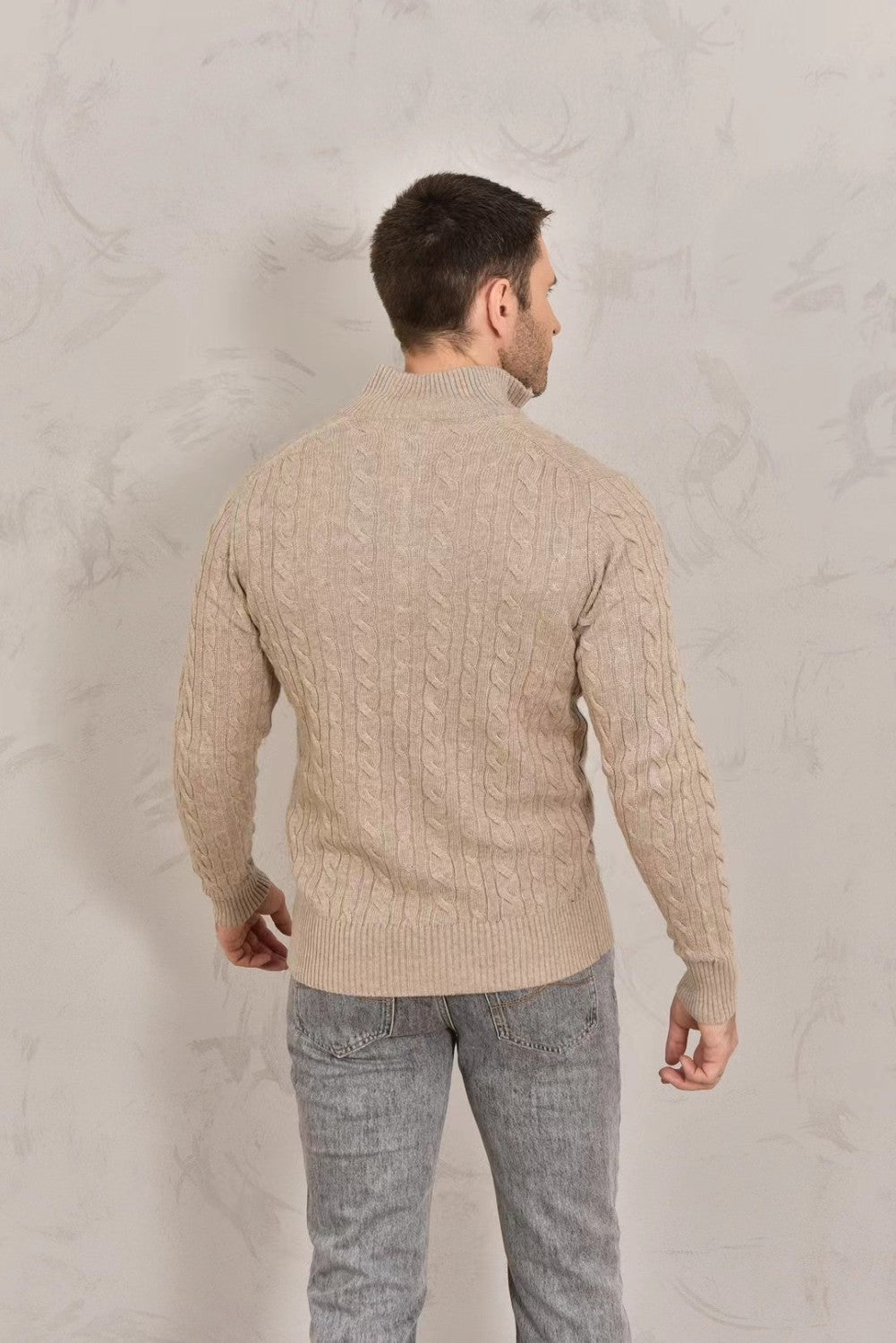 Loro Piana Men's Fall/Winter Half High Neck Zipper Long Sleeve Cashmere Fitted Knit Sweater Ngvp #9738
