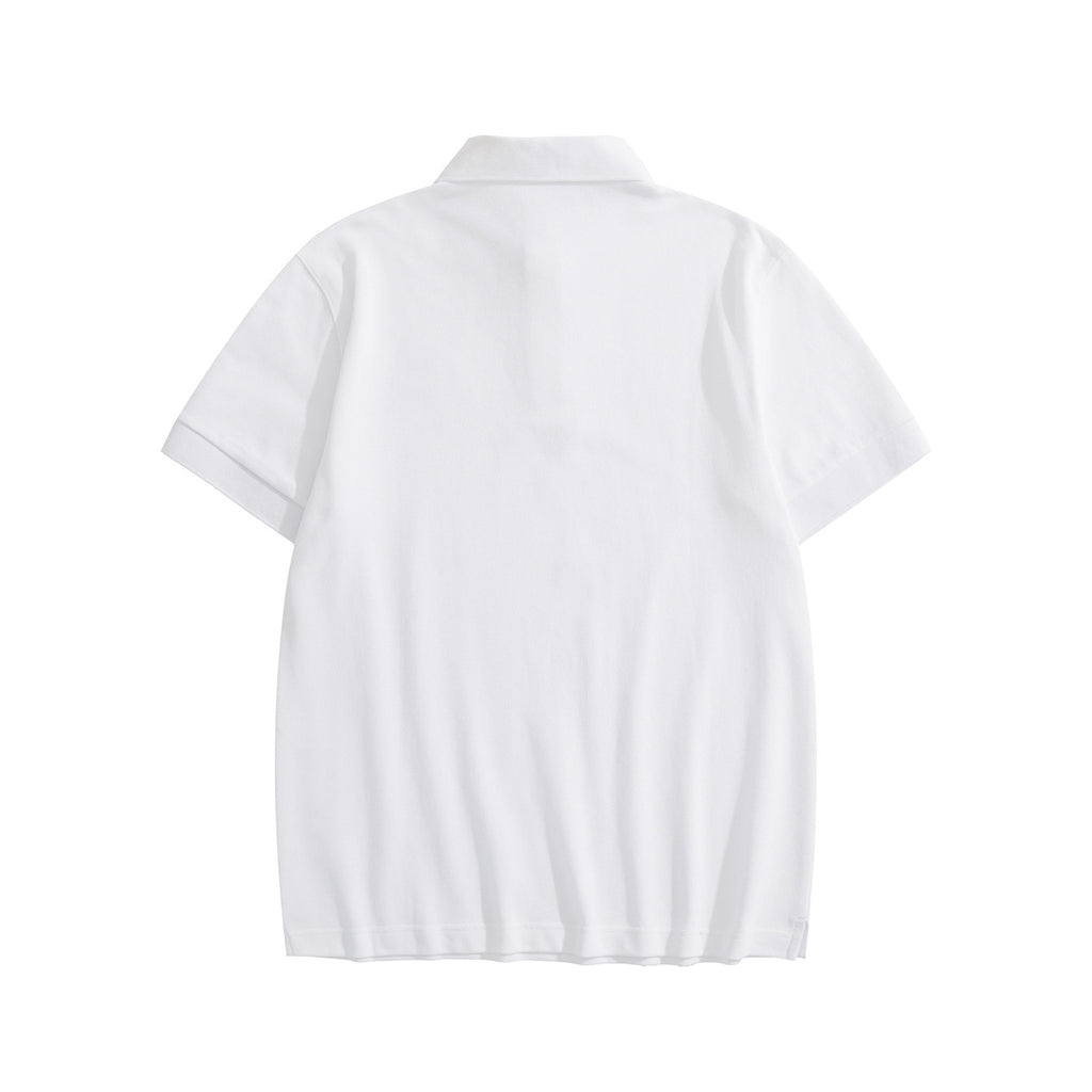 Prada Men's Summer Solid Color Metal Logo Cotton Polo Shirt Short Sleeve T-Shirt #77798