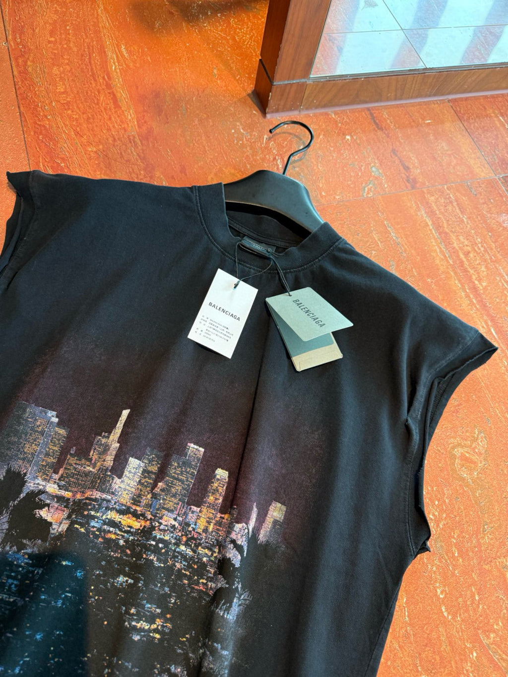 Balenciaga Men's City Printed Sleeveless T-Shirt Spring Summer Fashion Trend High Street Round Neck Straight Top Ngvp #1735