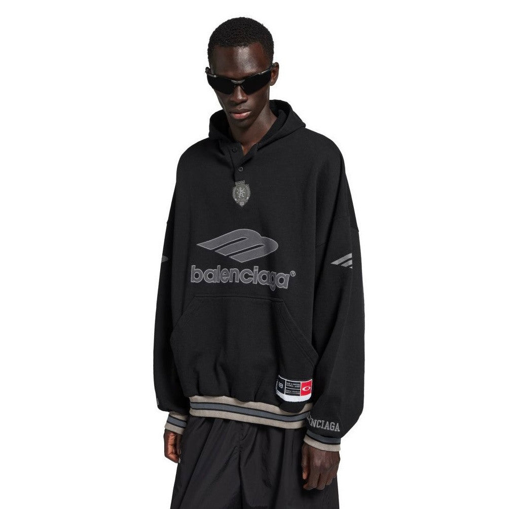 Balenciaga Top-quality Version Men's 3b Football Polo Hoodie in Grey white #336845
