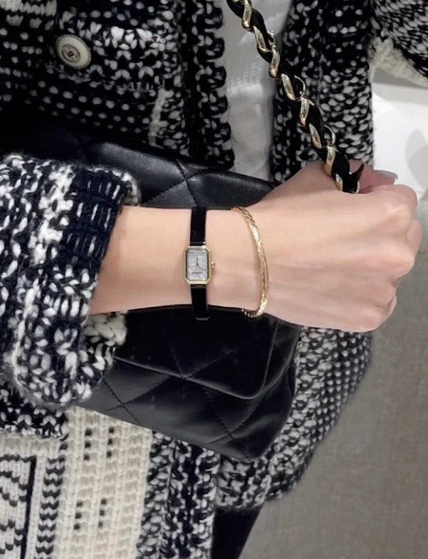 Chanel Premi¨¨re Ribbon Watch Diamond-set Dial Temperament Fashionable And Elegant Watch Black Dial 18k Gold Square Watch Accessories #71955