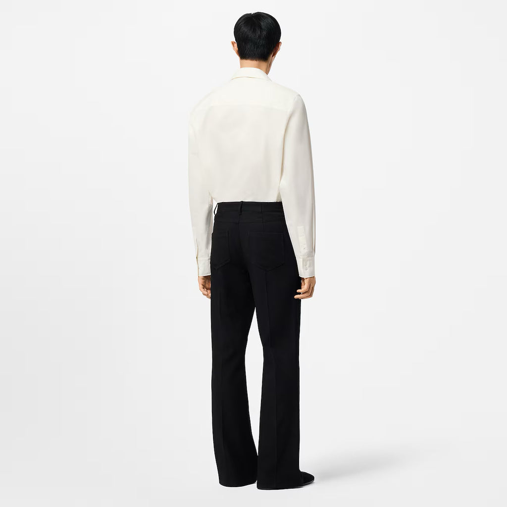 Louis Vuitton Men's Spring And Fall White Letters Logo Embroidery Single Breasted Long Sleeved Shirt #73264